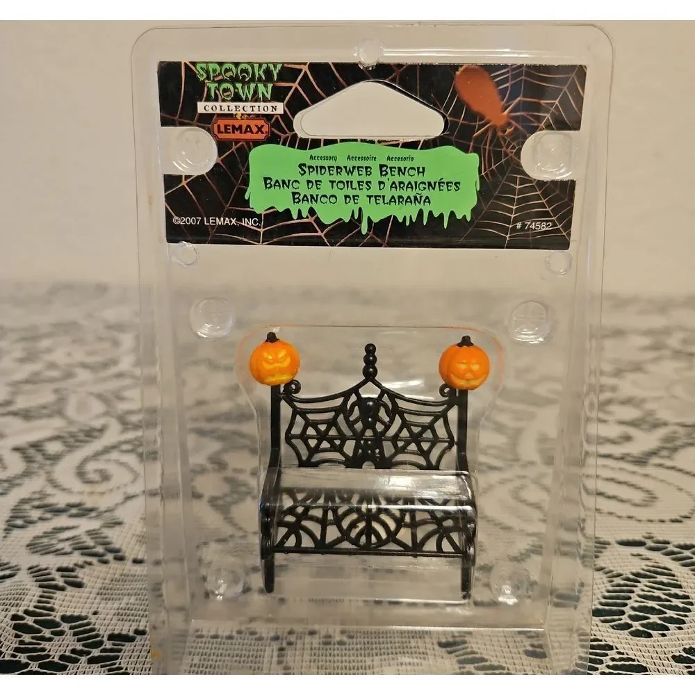 Lemax Spooky Town Spiderweb Bench
